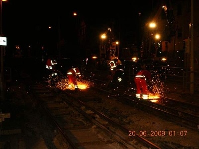 Stuttgart, Schienenwechsel Eltinger Str.